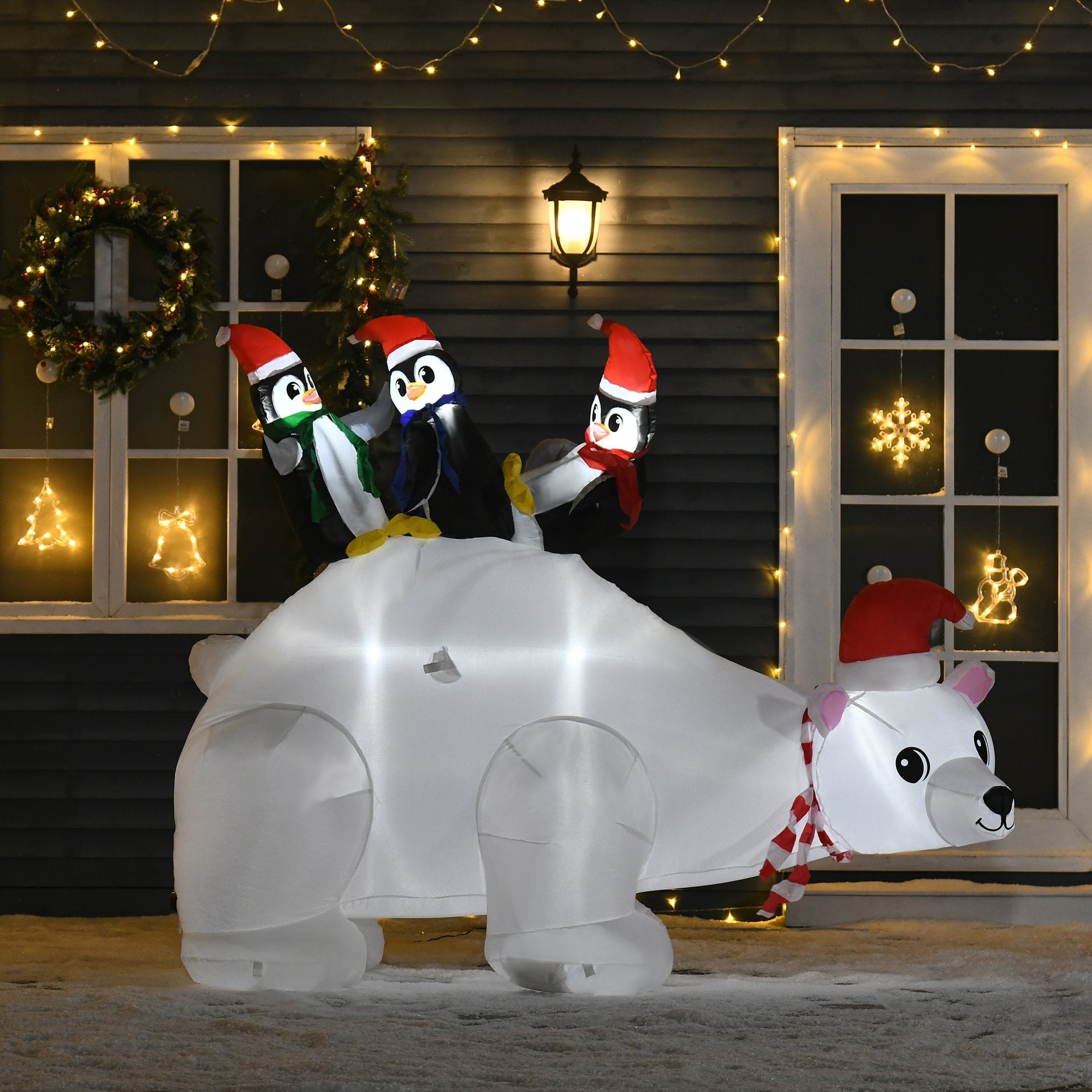 Christmas Time 1.5m Christmas Inflatable Polar Bear Penguin Lighted for Home Indoor Outdoor  | TJ Hughes