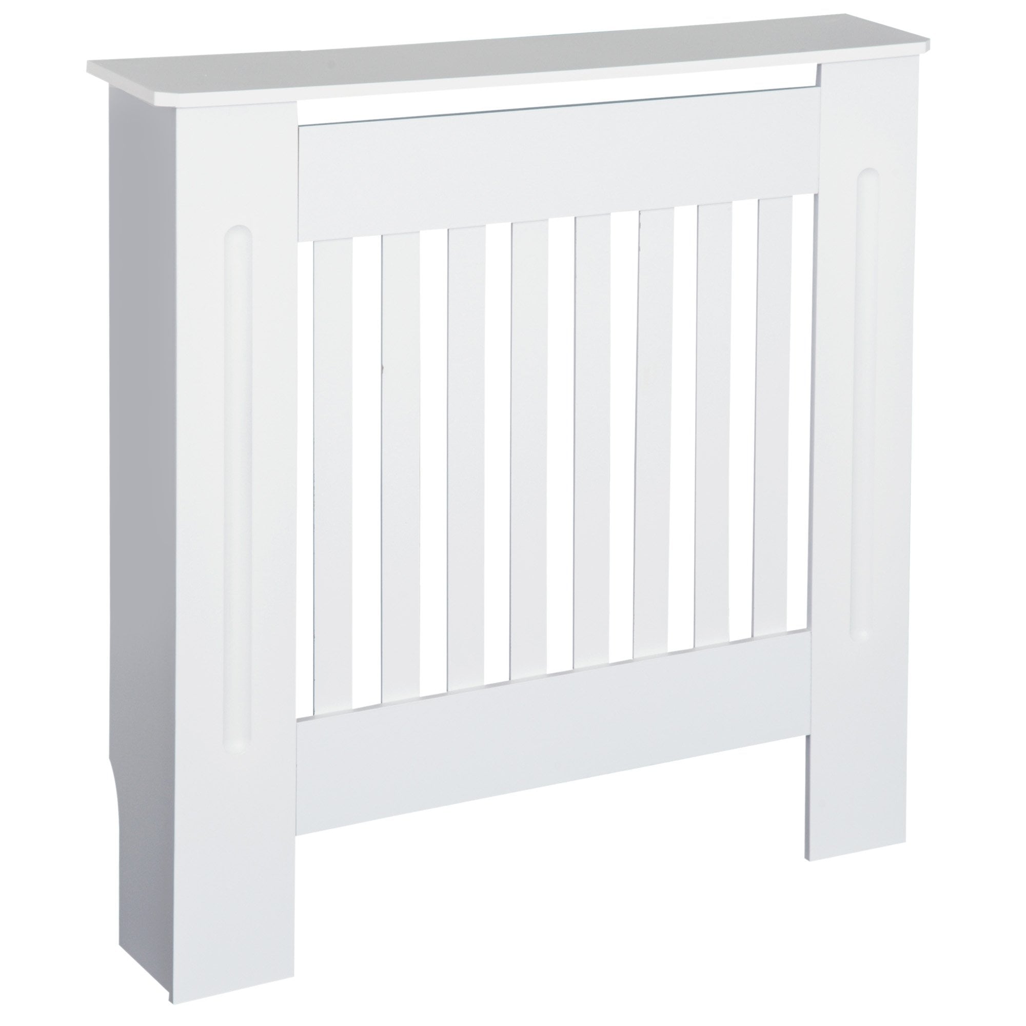 HOMCOM MDF Radiator Cover Wooden Cabinet Shelving Home Office Vertical Slatted Vent - White  | TJ Hughes