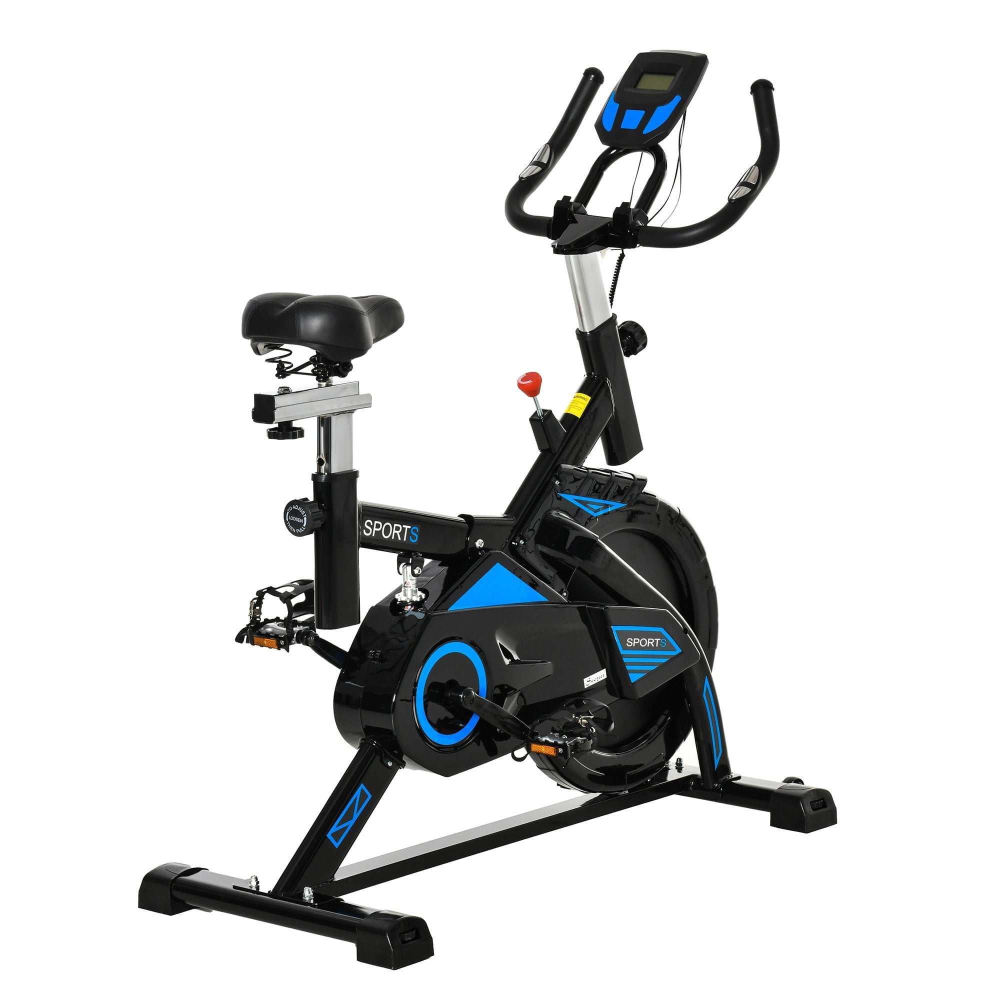 Stationary Exercise Bike with iPad Holder - LCD Monitor - Comfortable Seat - Indoor Cycling Training Bike - 13KG Flywheel - Black - MAXFIT  | TJ Hughe