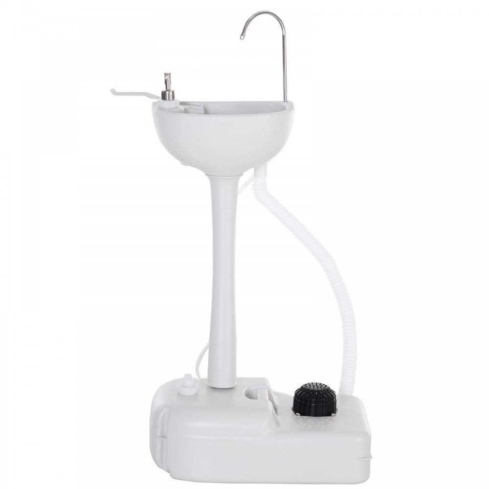 Outsunny HDPE Outdoor Soap Dispending Sink w/ Towel Holder White  | TJ Hughes