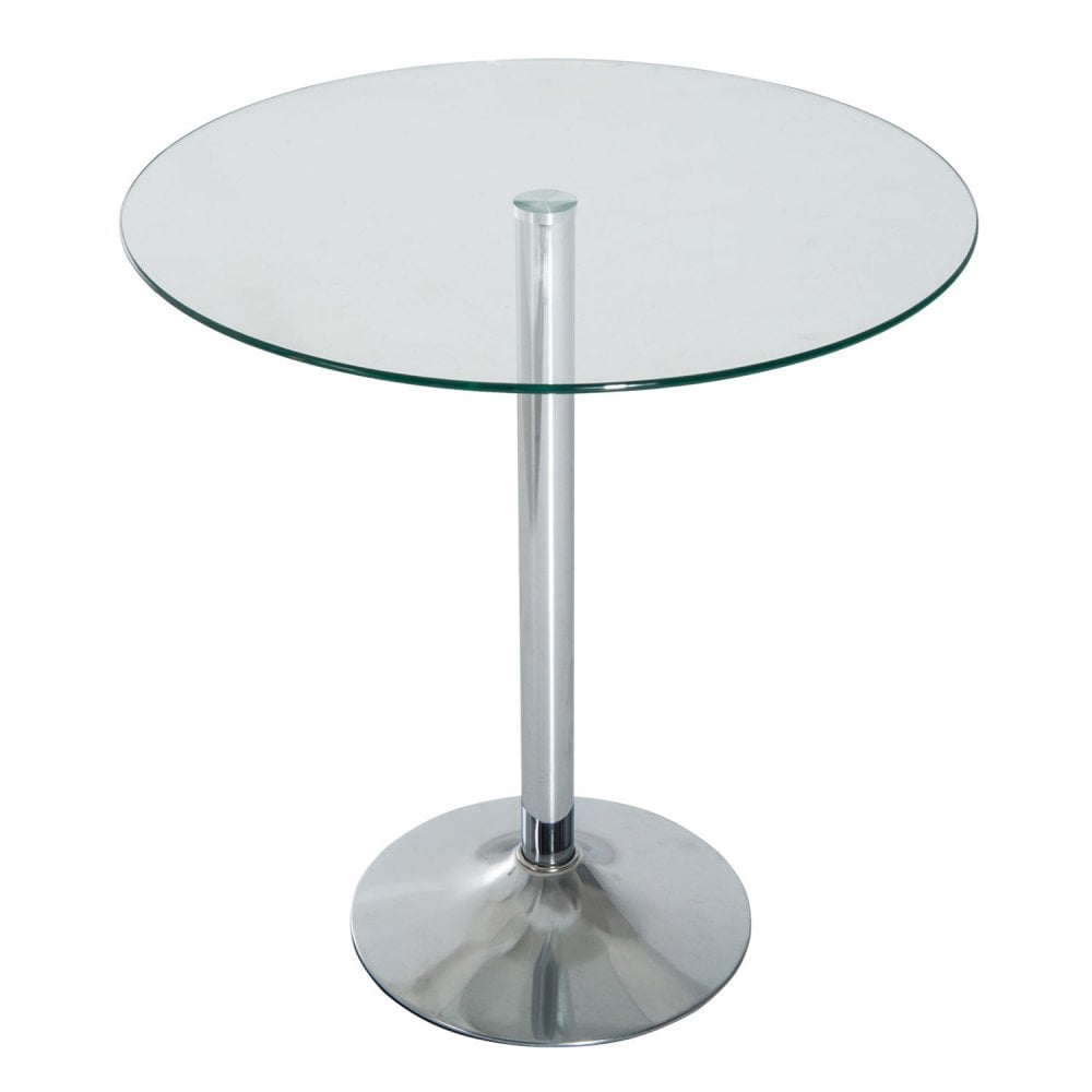 Round Bar Table W/ Glass Top-Transparent Glass - Silver - Home Living  | TJ Hughes