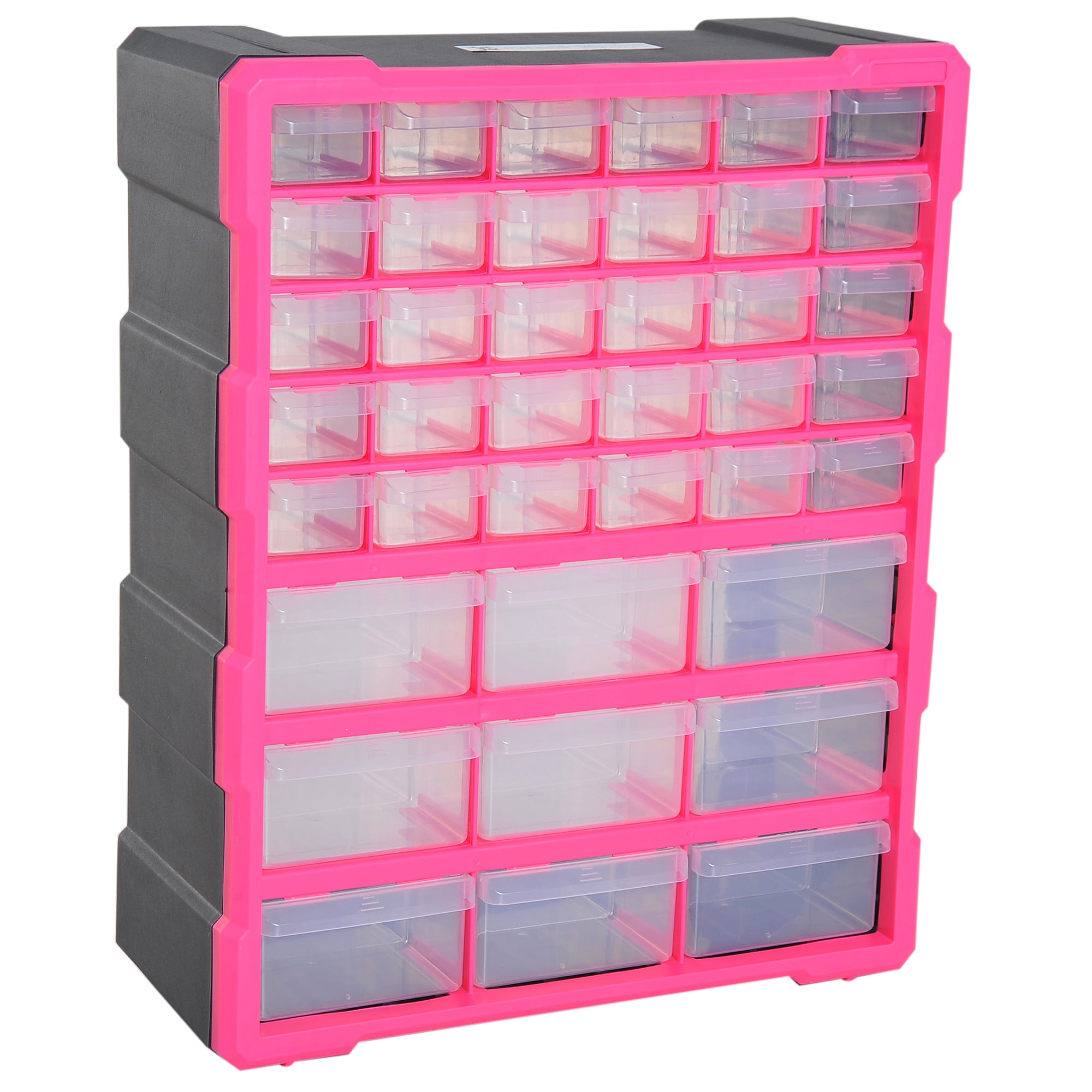 DURHAND 39 Drawers Parts Organiser Wall Mount Tools Storage Cabinet Clear  | TJ Hughes