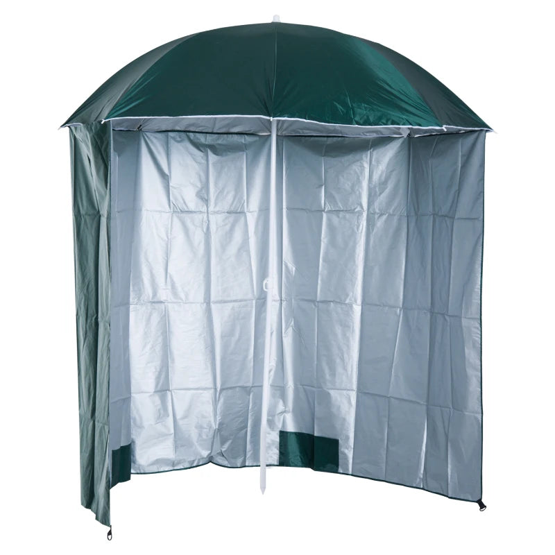 Oasis 2.2 m Outdoor Fishing Parasol Umbrella with Side Panel - Dark Green - Oasis Outdoor  | TJ Hughes