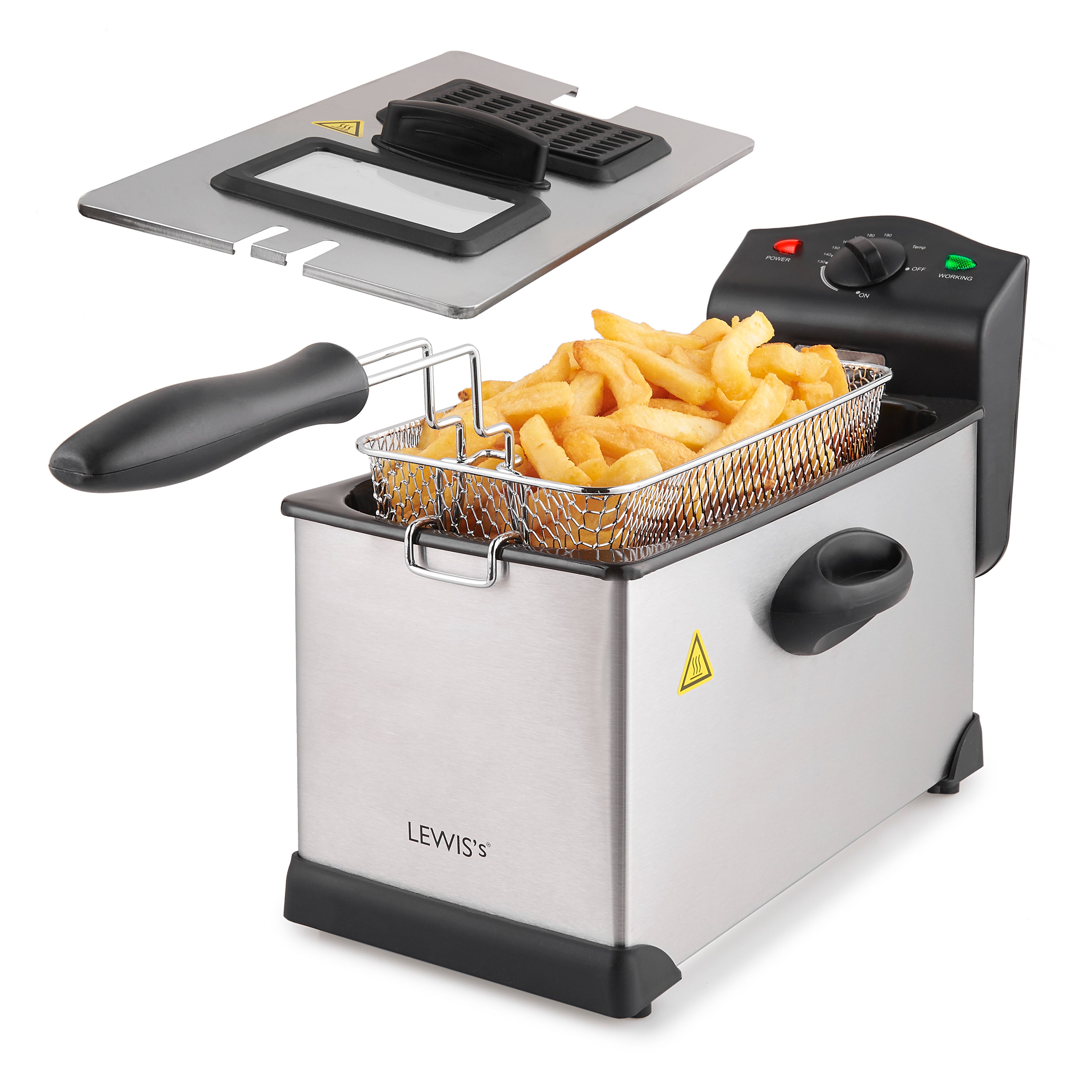 Lewis’s Deep Fat Fryer 3L - Stainless Steel  | TJ Hughes Silver