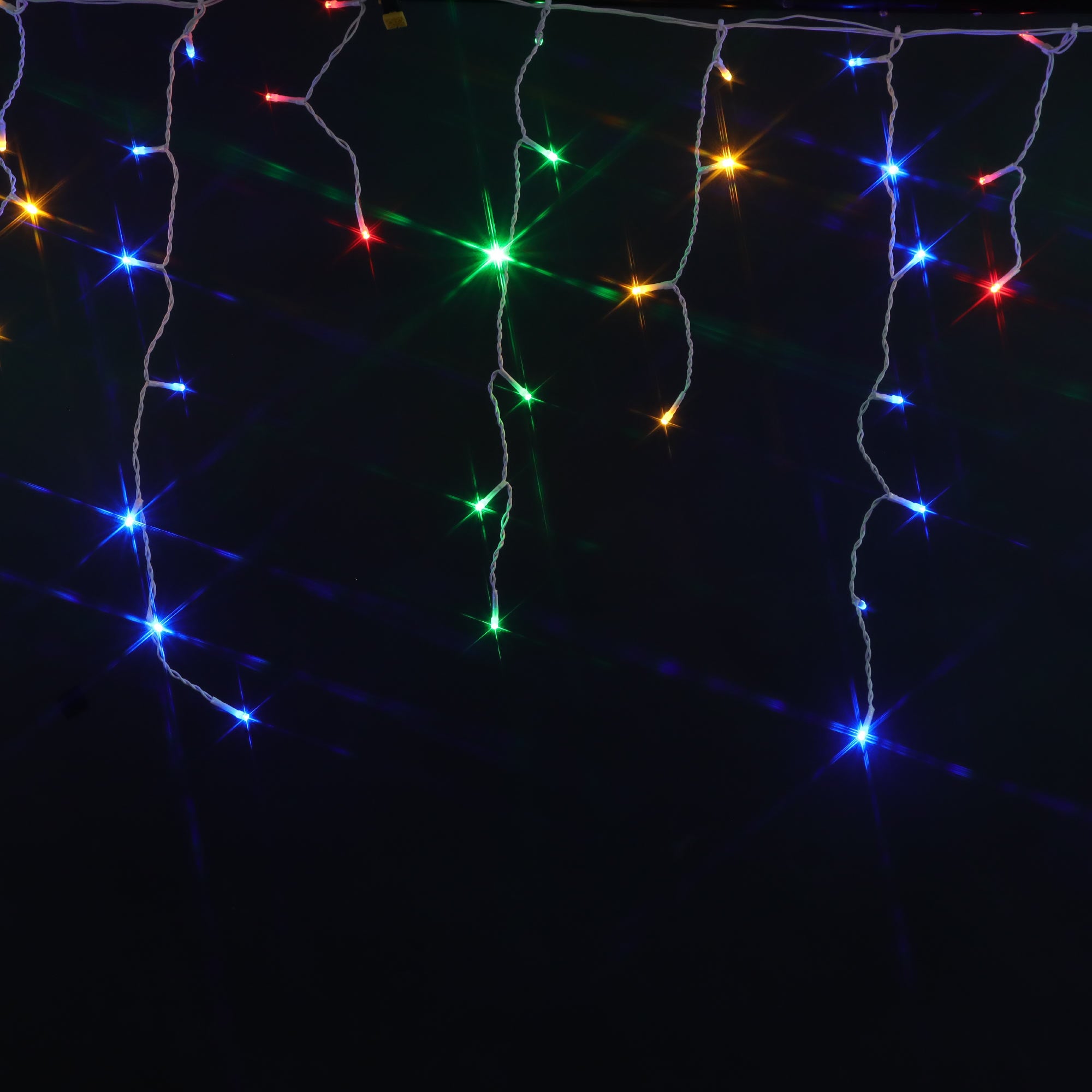 Christmas Sparkle Outdoor Icicle Lights x 400 Multi Coloured LEDs - Mains Operated - TJ Hughes