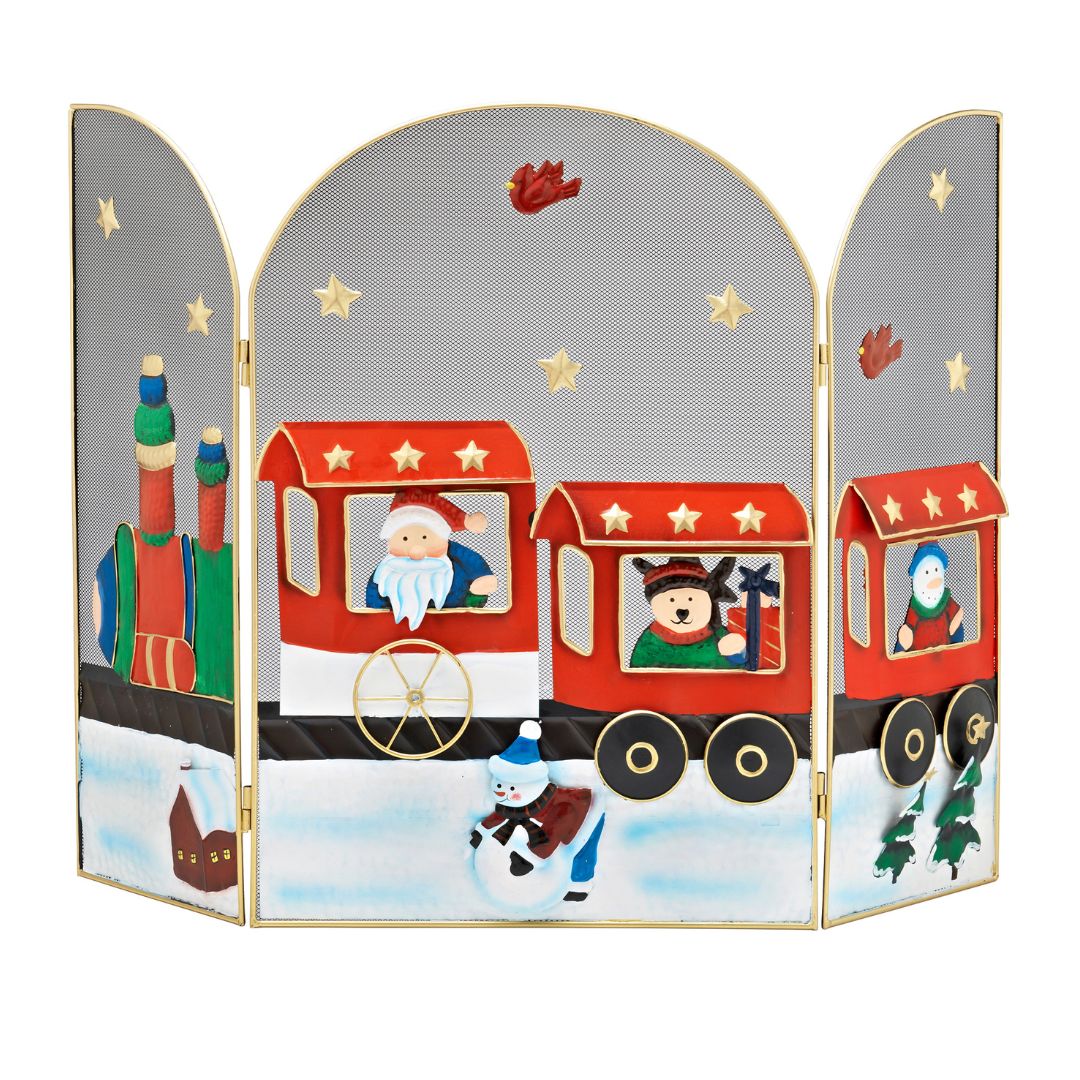 Christmas Workshop Fireguard 63CM with Train Design  | TJ Hughes