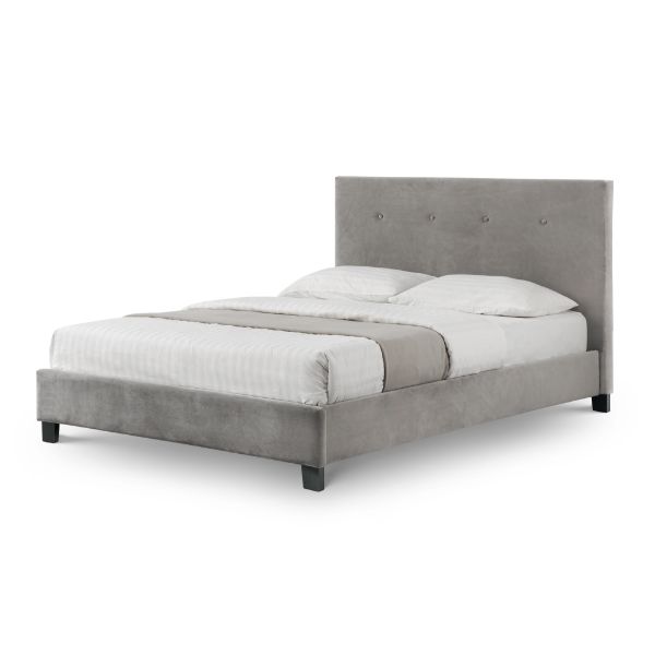 Shoreditch King Bed with Headboard 150cm Grey - Julian Bowen  | TJ Hughes