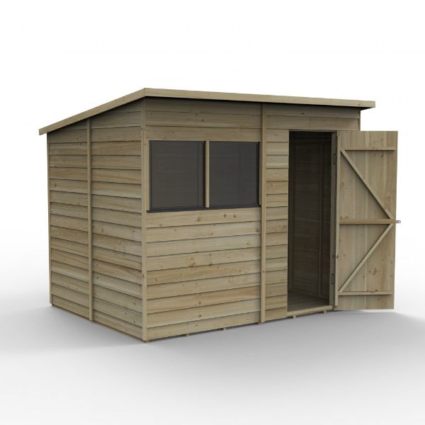 Forest Garden Overlap Pressure Treated 8x6 Pent Shed  | TJ Hughes