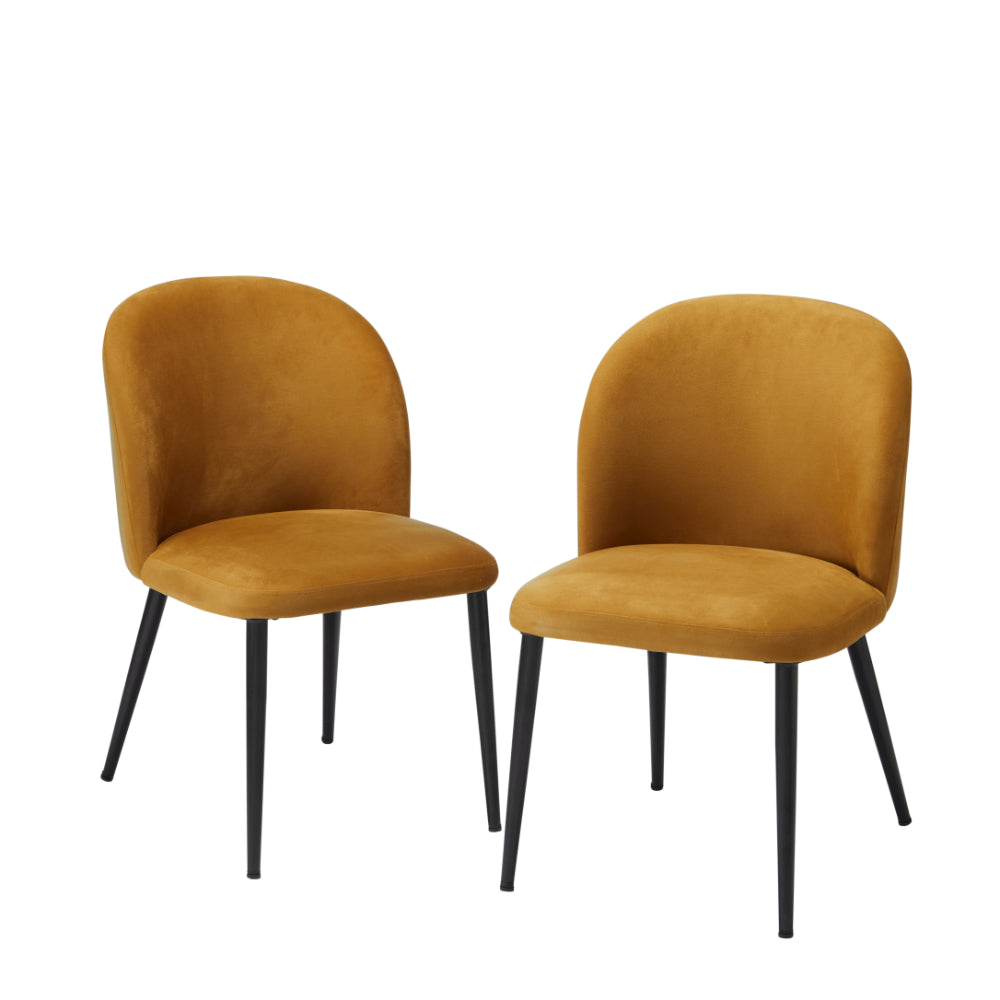 Zara Dining Chairs - Mustard - Set of 2 - LPD Furniture  | TJ Hughes Yellow