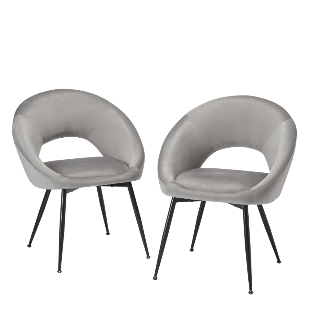 Lulu Dining Chairs - Grey - Set of 2 - LPD Furniture  | TJ Hughes