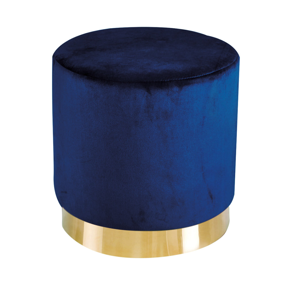 Lara Velvet Pouffe - Royal Blue - LPD Furniture  | TJ Hughes