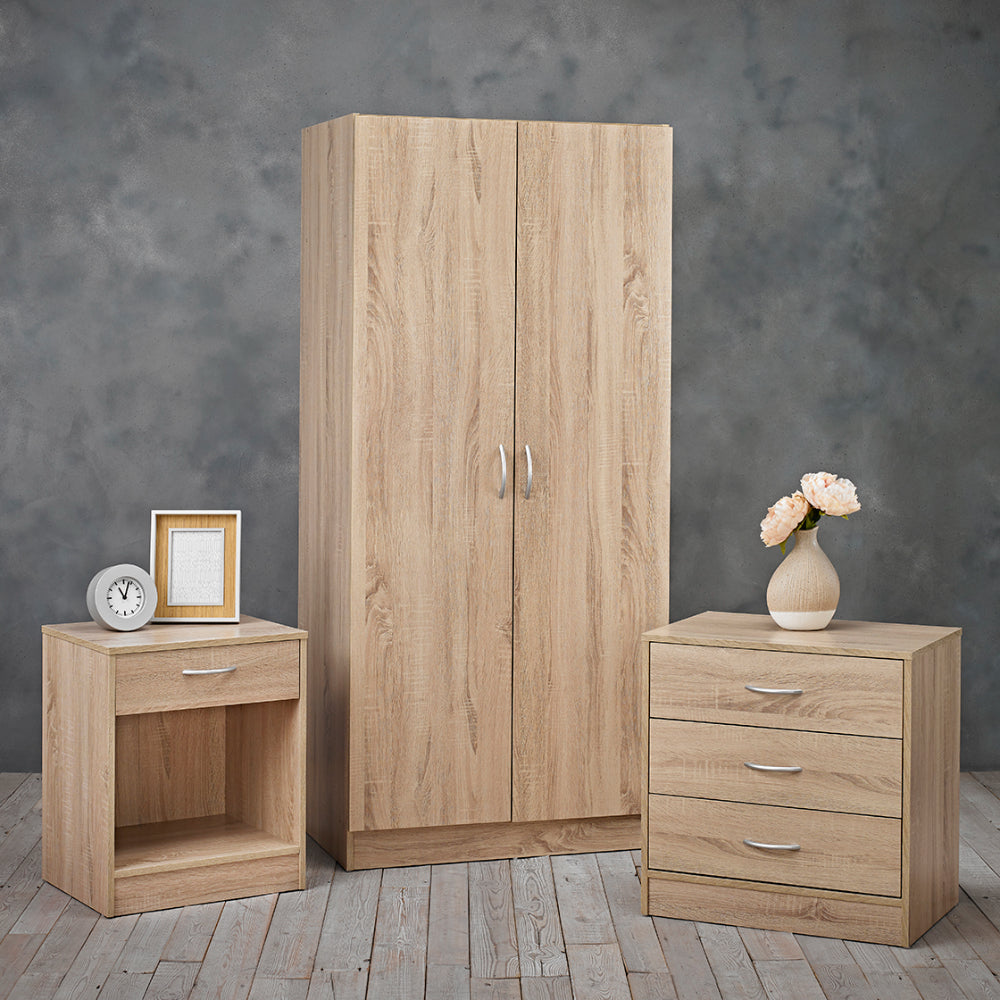 Delta Bedroom Furniture Set 3 Piece - Oak - LPD Furniture  | TJ Hughes
