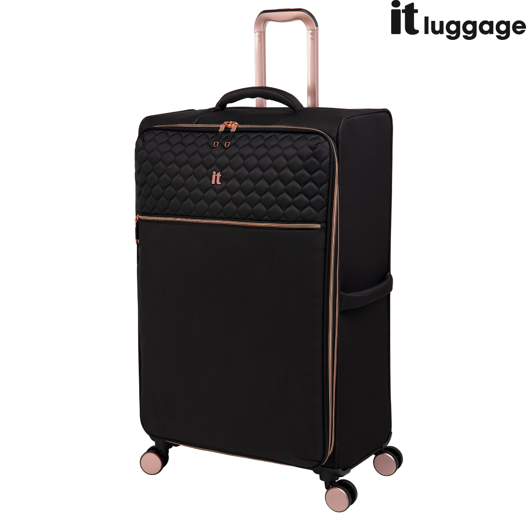 IT Luggage Suitcase Divinity - Black and Rose Gold - Large  | TJ Hughes