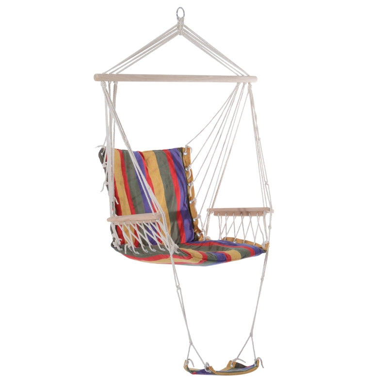 Outsunny Hanging Rope Frame Hammock Chair - Multi Colour  | TJ Hughes