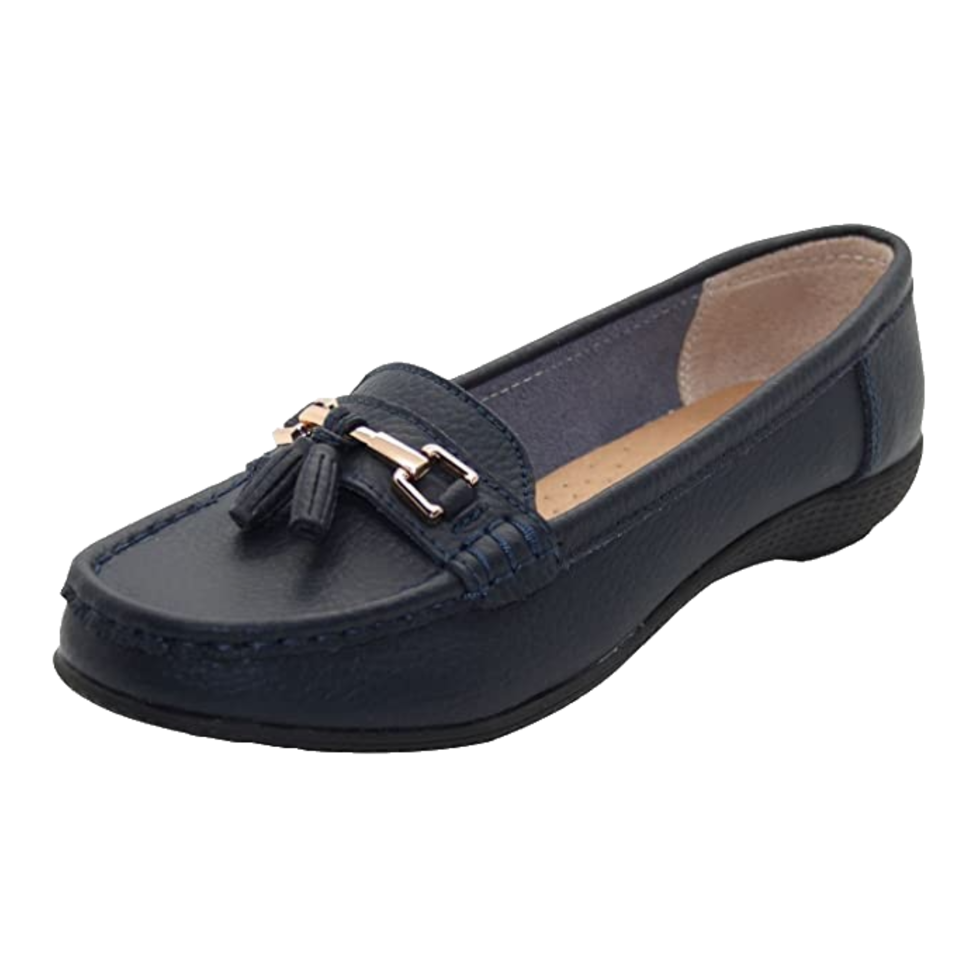 Joejoe Nautical Leather Tassel Loafer- Navy - 6 - TJ Hughes