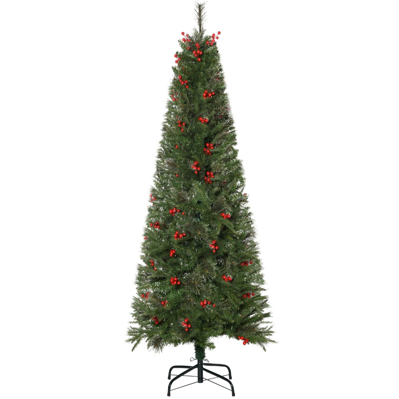HOMCOM Christmas Tree Slim 5’ with Berries  | TJ Hughes