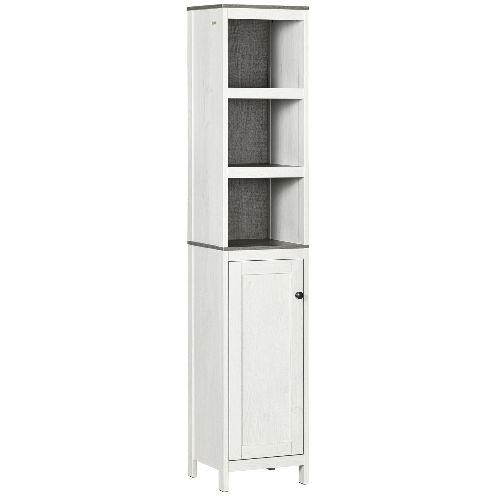 kleankin  Bathroom Storage Cabinet w/ Door Cupboard and Adjustable Shelf - White  | TJ Hughes