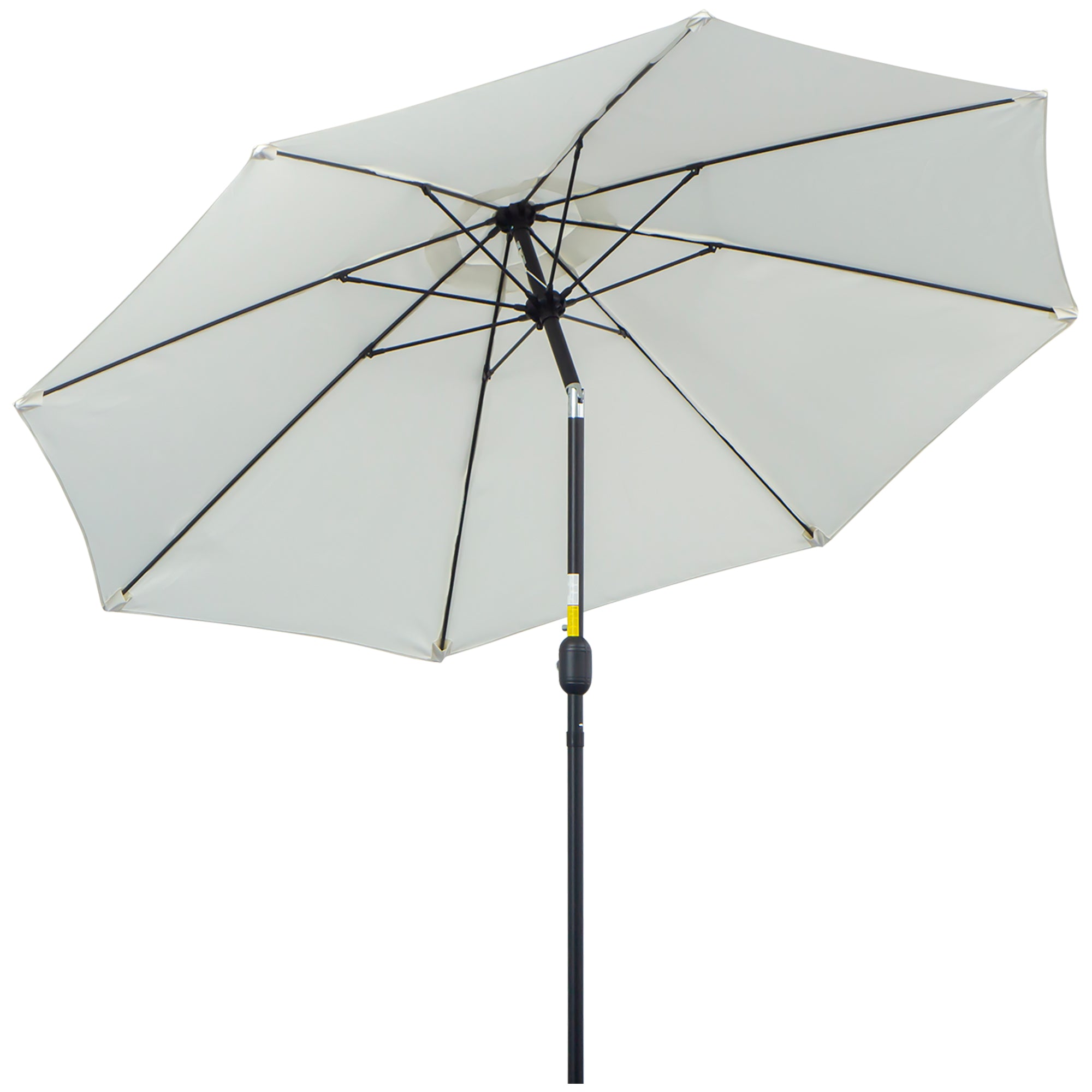 Outsunny 2.7M Patio Umbrella Outdoor Sunshade Canopy w/ Tilt and Crank White  | TJ Hughes
