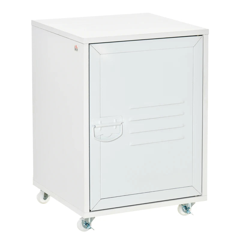HOMCOM Filing Cabinet with Metal Door 55x38x38cm White  | TJ Hughes
