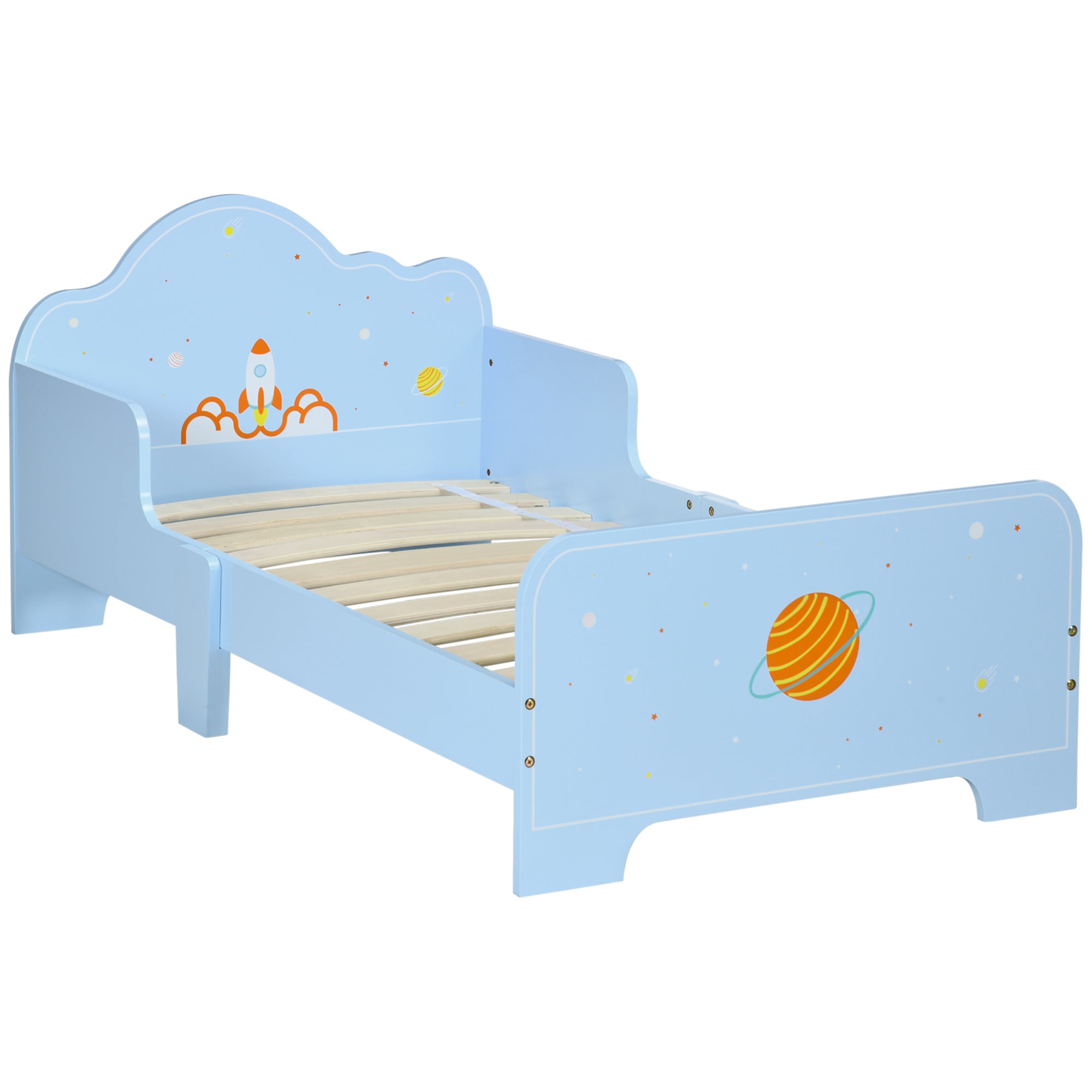 ZONEKIZ Toddler Bed w/ Space-themed Patterns - for Boy - Girls - Ages 3-6 Years  | TJ Hughes