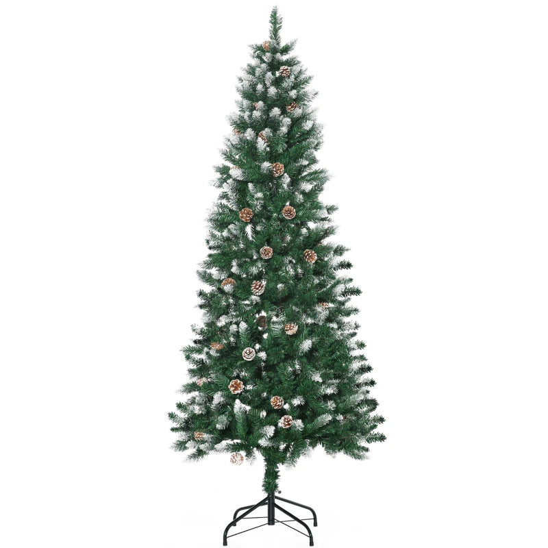 HOMCOM Christmas Tree Snow Dipped Slim 6’  | TJ Hughes