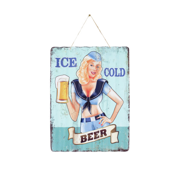 La Hacienda Wall Art - Corrugated Ice Cold Beer Metal Sign  | TJ Hughes