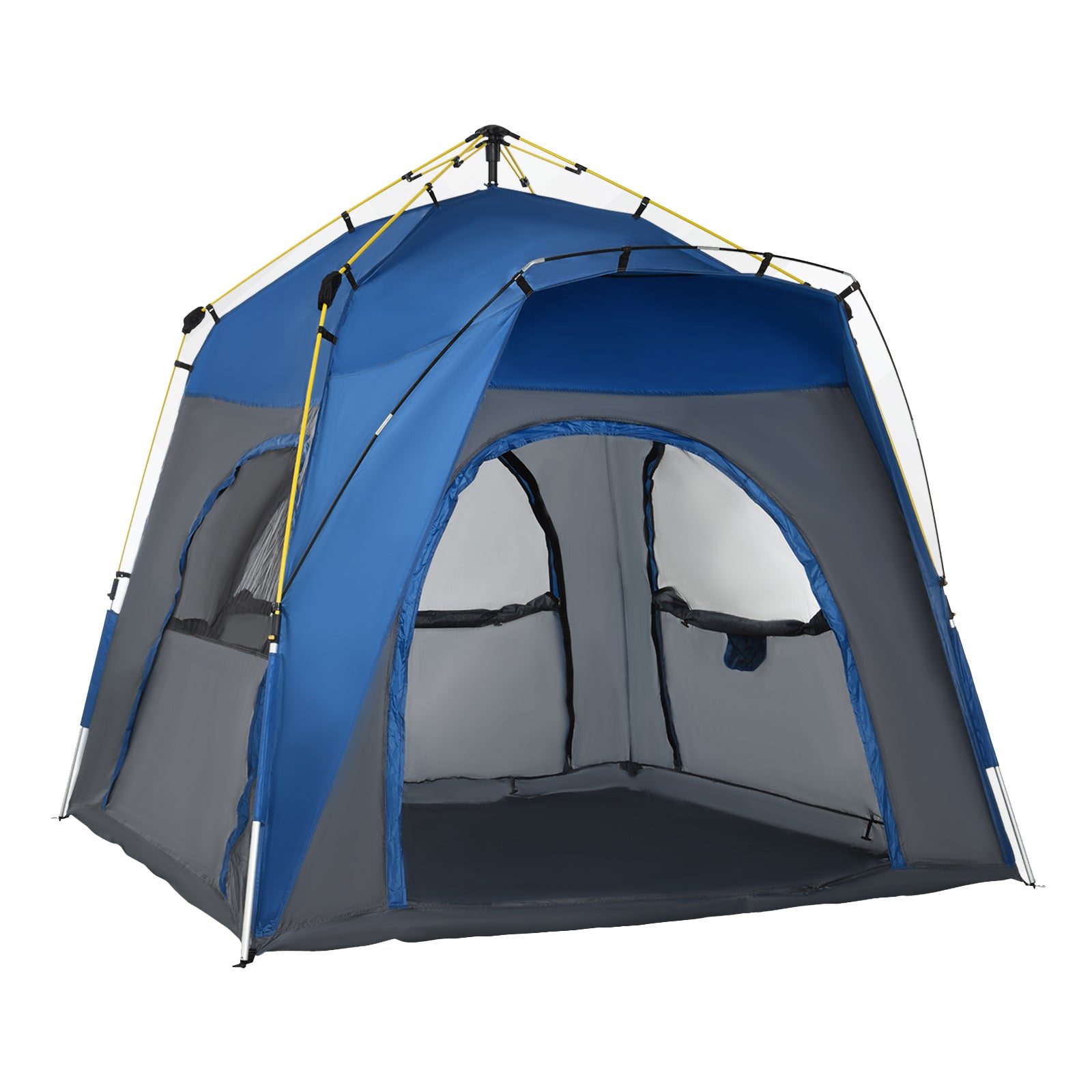 Outsunny Four Man Pop Up Tent Automatic Camping Backpacking Dome Shelter - Grey  | TJ Hughes