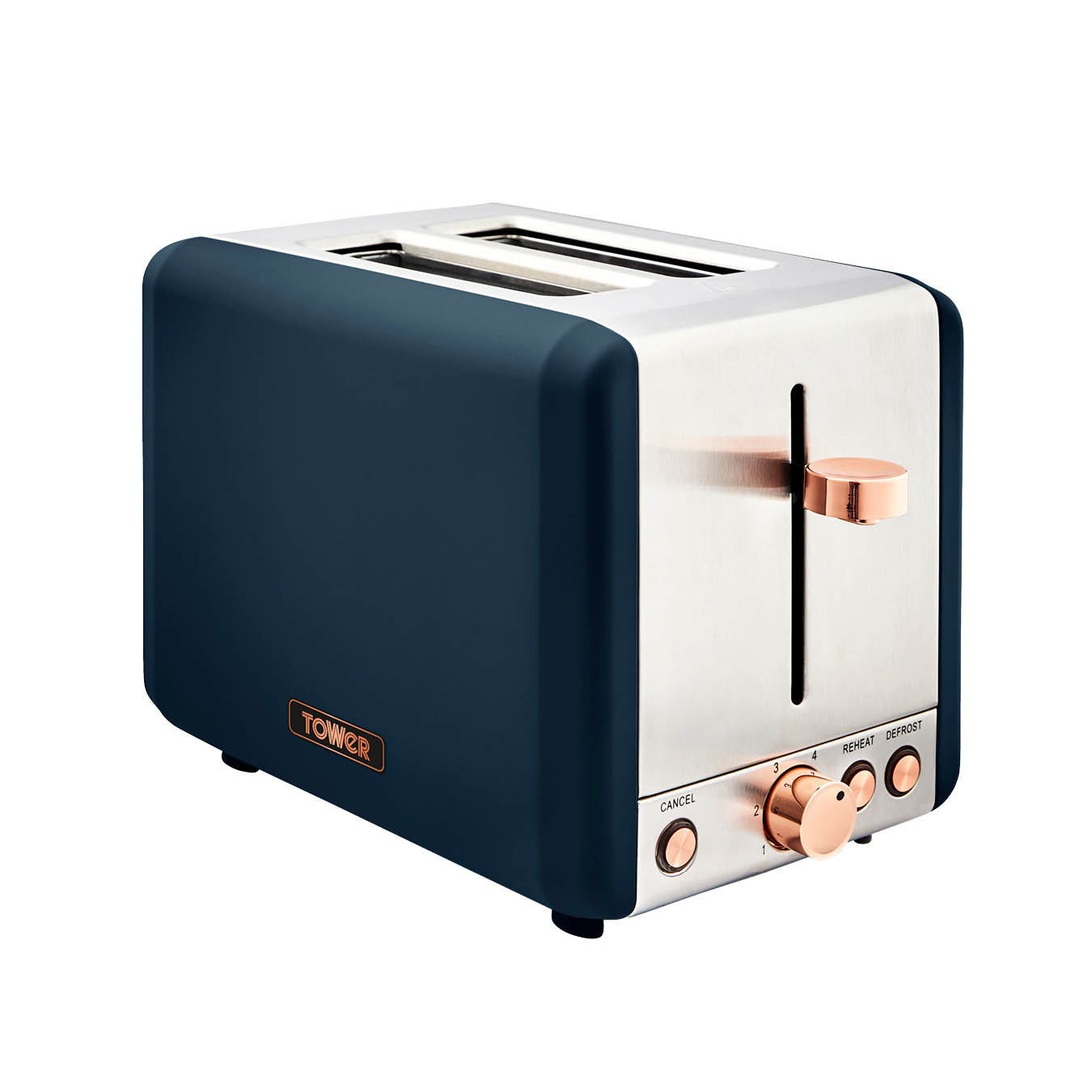 Tower Cavaletto 2 Slice Stainless Steel Toaster - Midnight Blue  | TJ Hughes