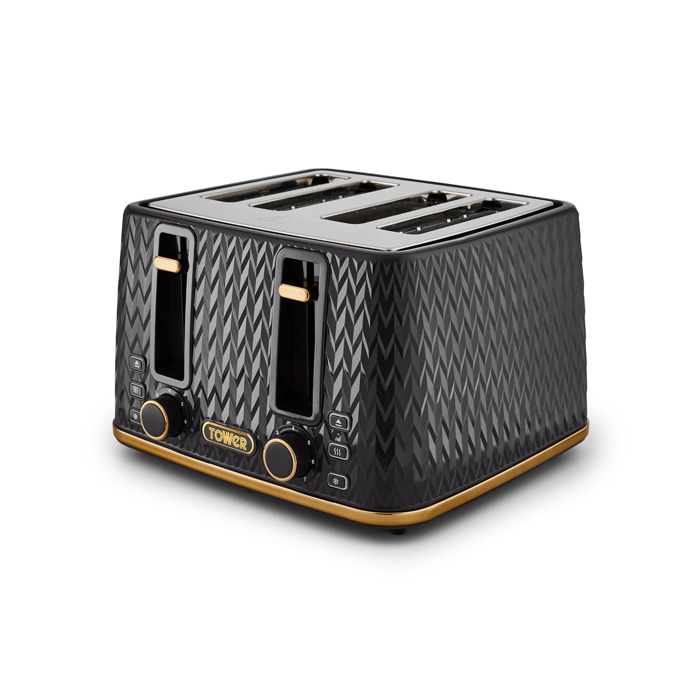 Tower Empire 4 Slice Toaster - Black  | TJ Hughes