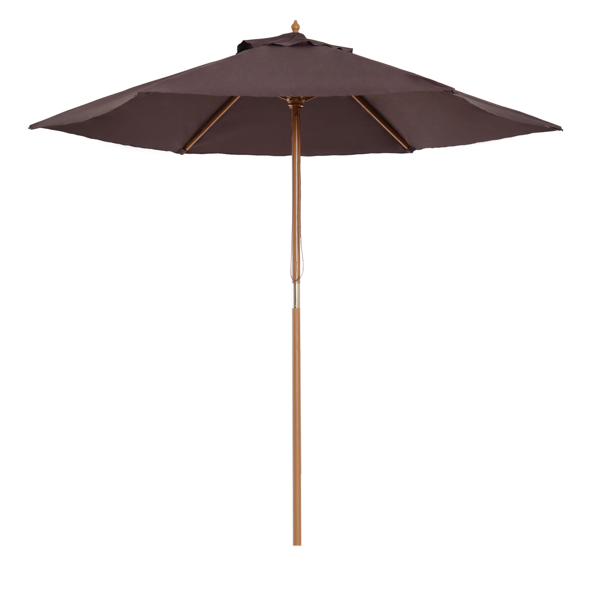 Outsunny 2.5m Wood Garden Parasol Sun Shade Patio Outdoor Wooden Umbrella Canopy  | TJ Hughes
