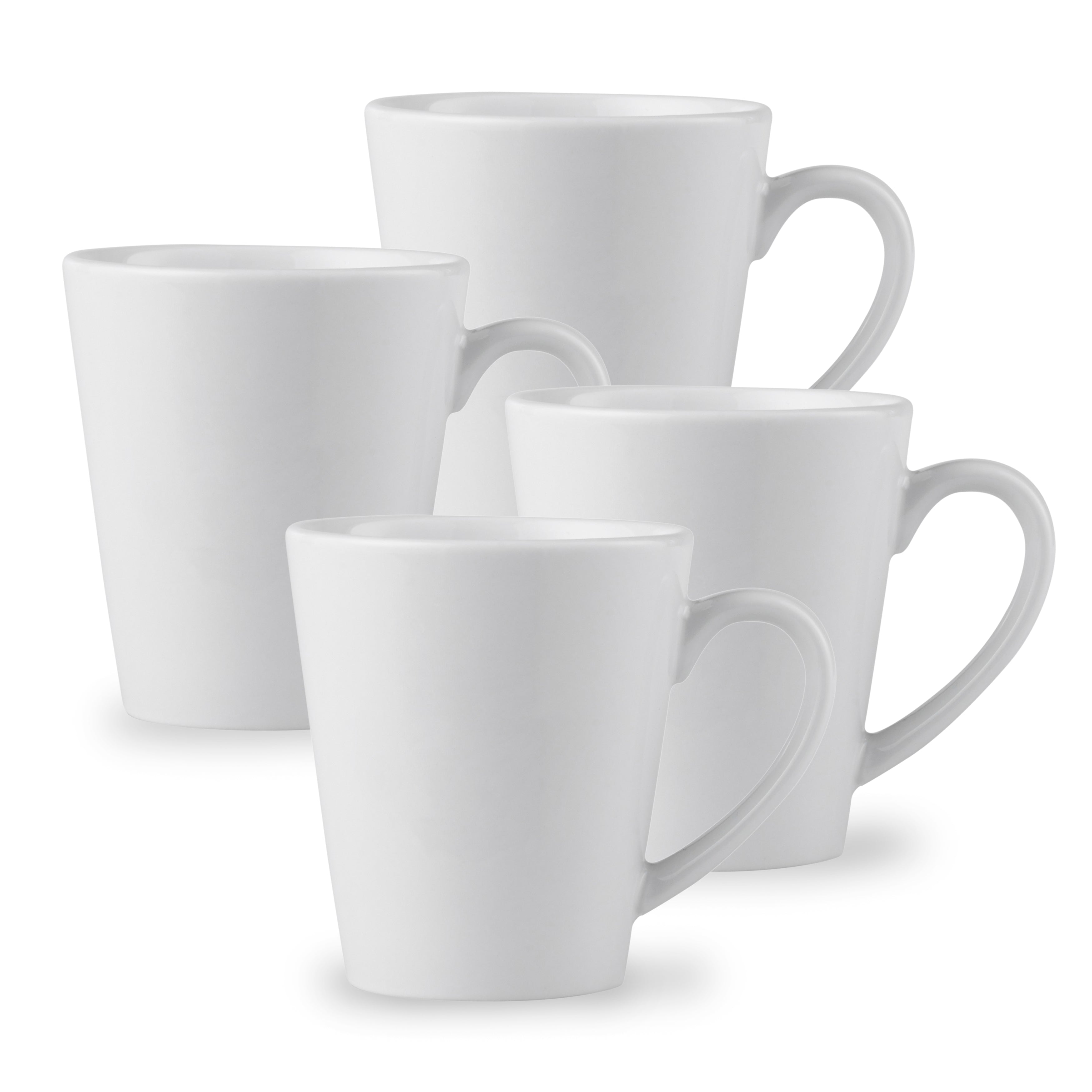 Lewis’s Mug Pack Set of 4 Porcelain Mugs - White  | TJ Hughes