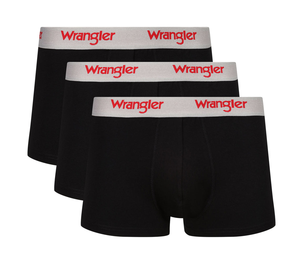 Wrangler Tasker 3 Pack Trunks - Black - Small  | TJ Hughes