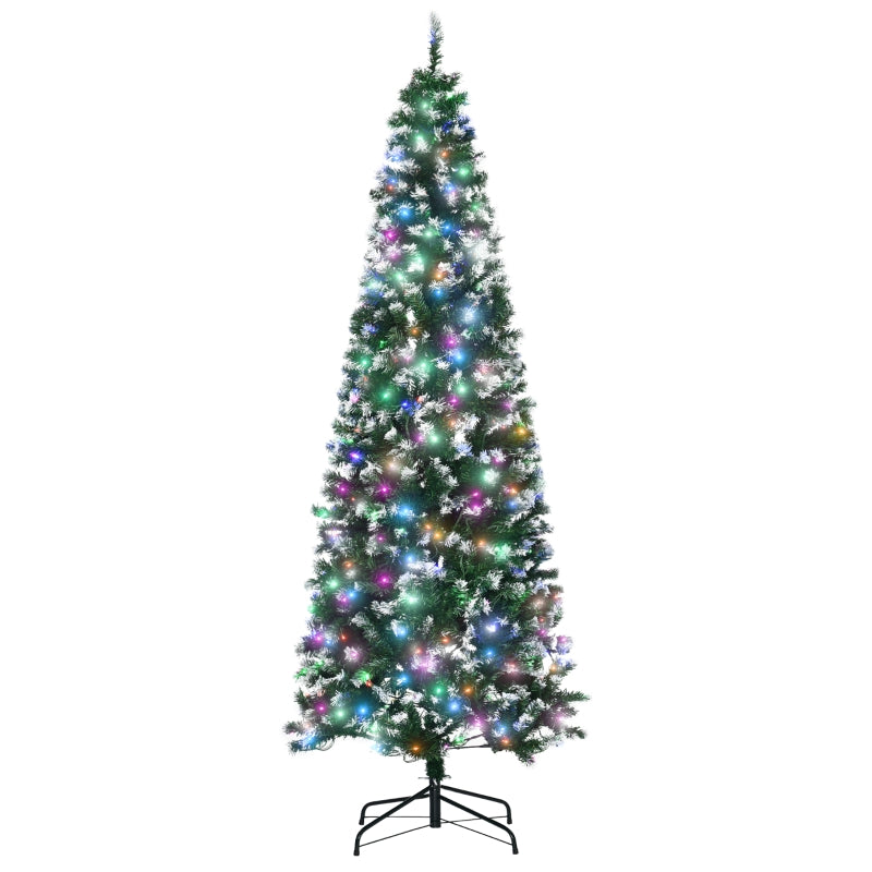 HOMCOM Christmas Tree Slim 7’ with 350 Multi Coloured LED Lights  | TJ Hughes