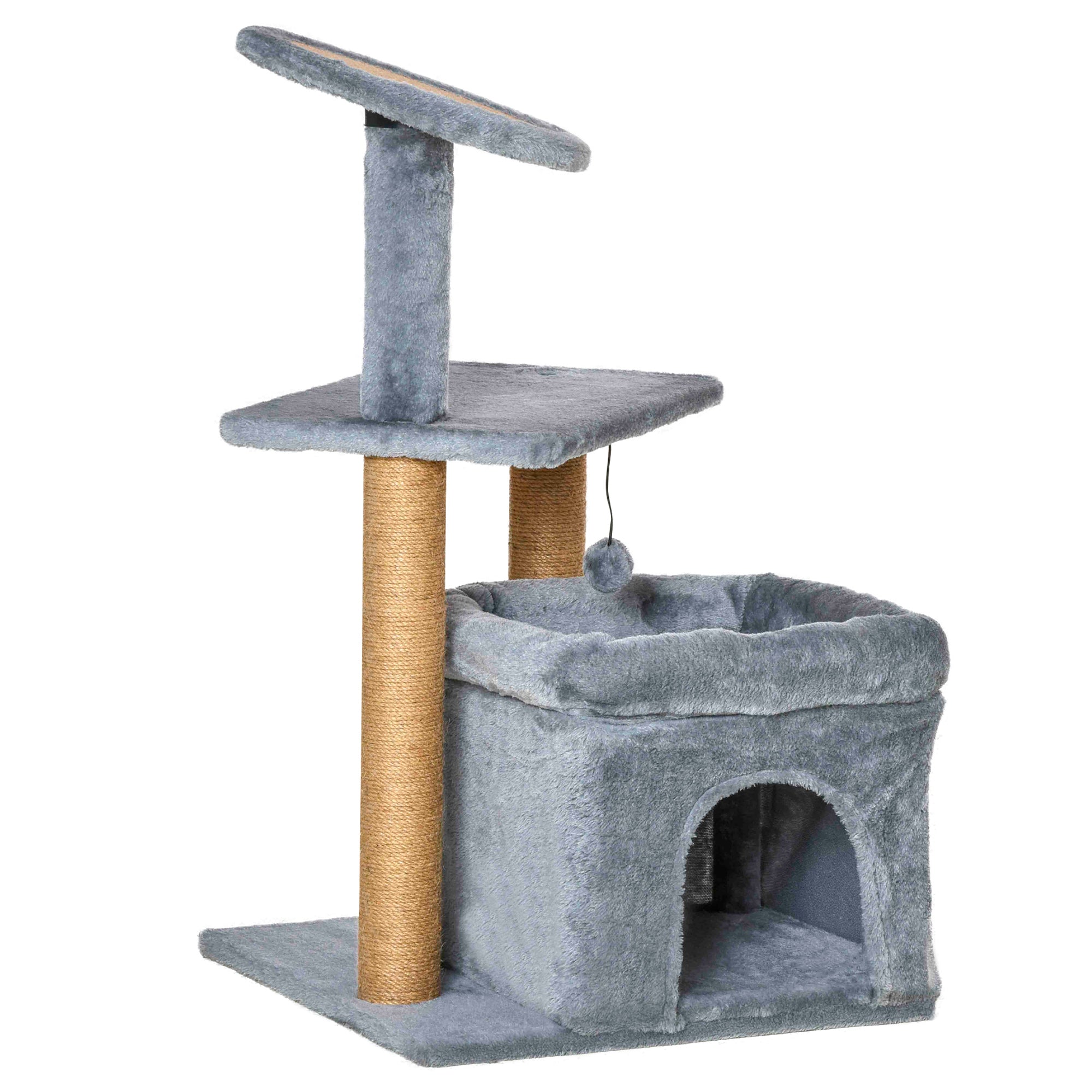 PawHut Cat Tree Tower w/ Scratching Posts Pad Condo Perch Bed Ball Kitten Toy  | TJ Hughes