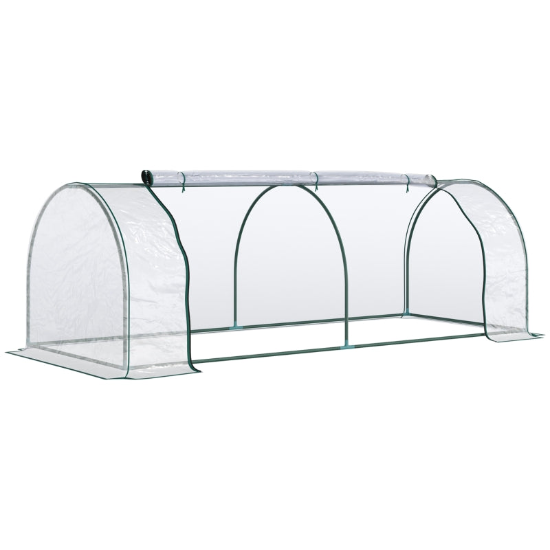 Outsunny PVC Greenhouse Tunnel Steel Frame Transparent 250x100x80cm - Oasis Outdoor  | TJ Hughes