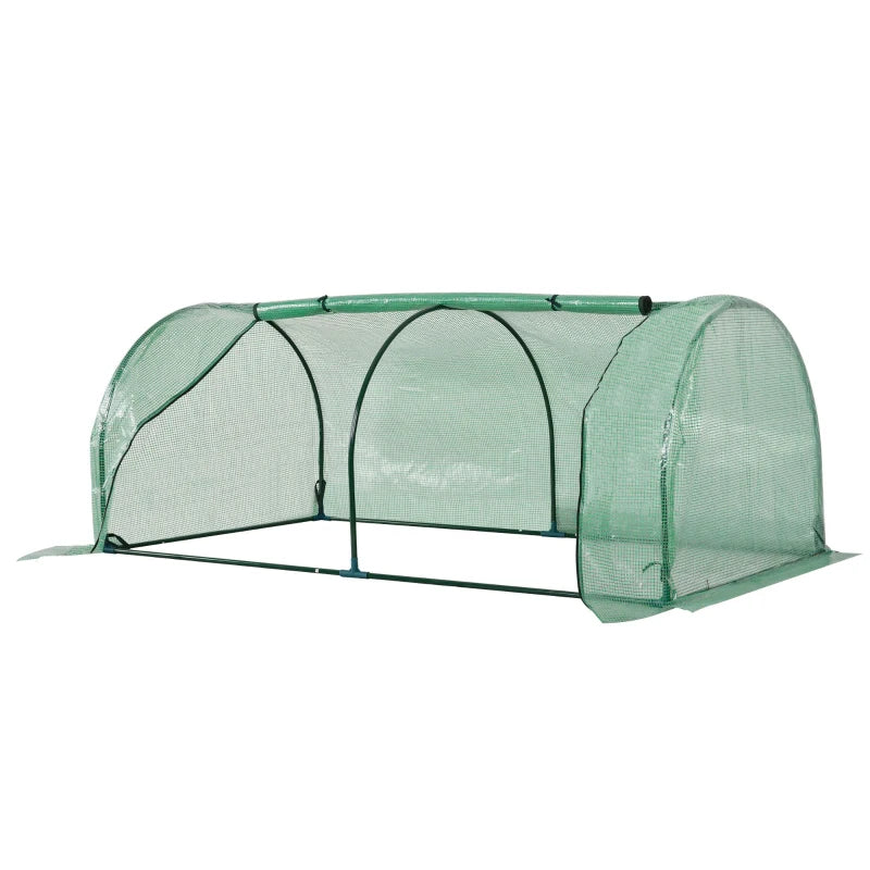 Outsunny Tunnel Greenhouse Green Grow House Steel Frame Garden Outdoor 200 x 100 x 80cm - Oasis Outdoor  | TJ Hughes