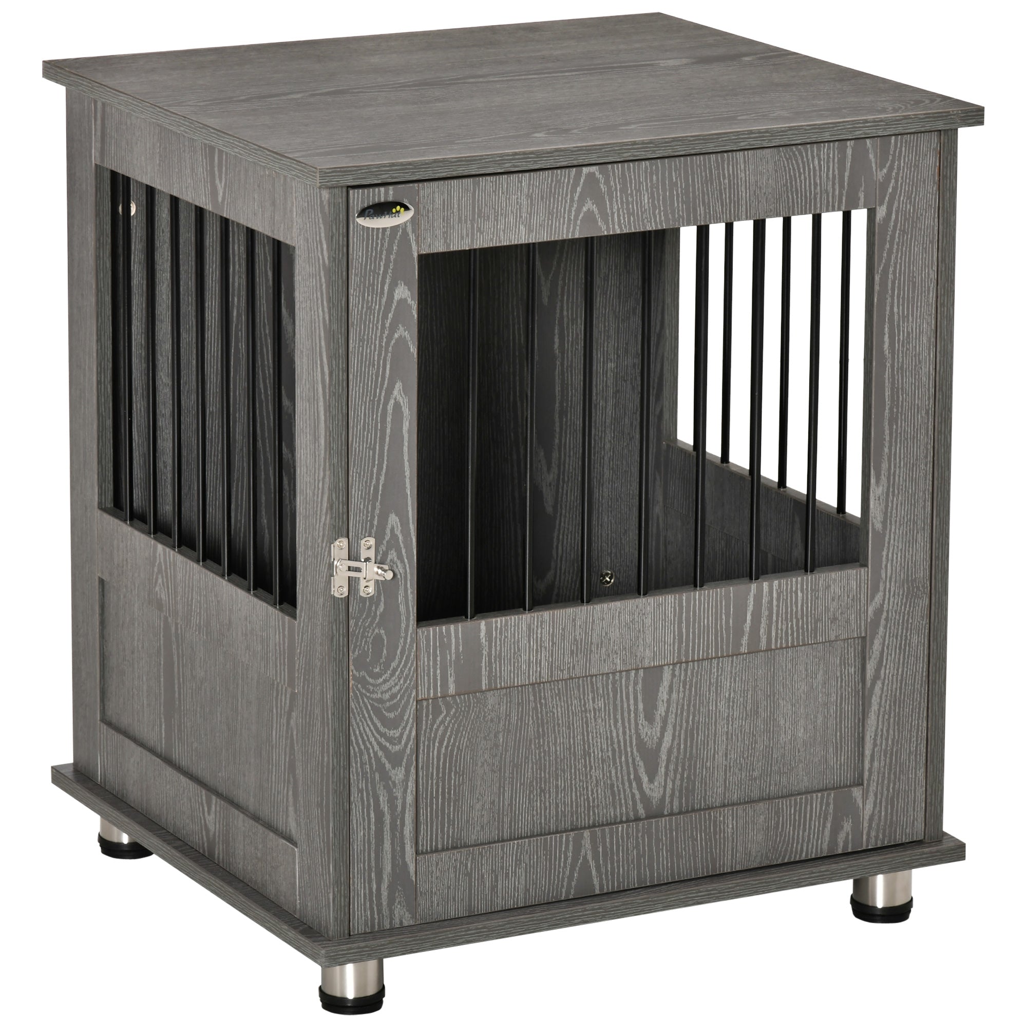 PawHut Dog Crate Kennel Cage for Small Dog - Indoor End Table - Grey  | TJ Hughes