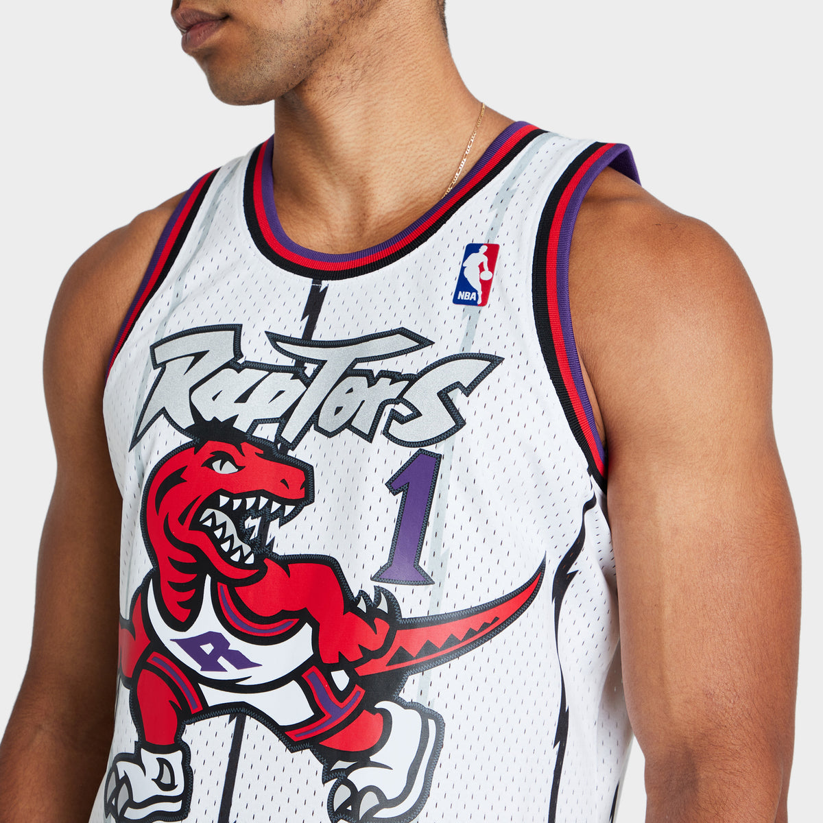 Mitchell & Ness Toronto Raptors #1 Tracy McGrady white Swingman Jersey