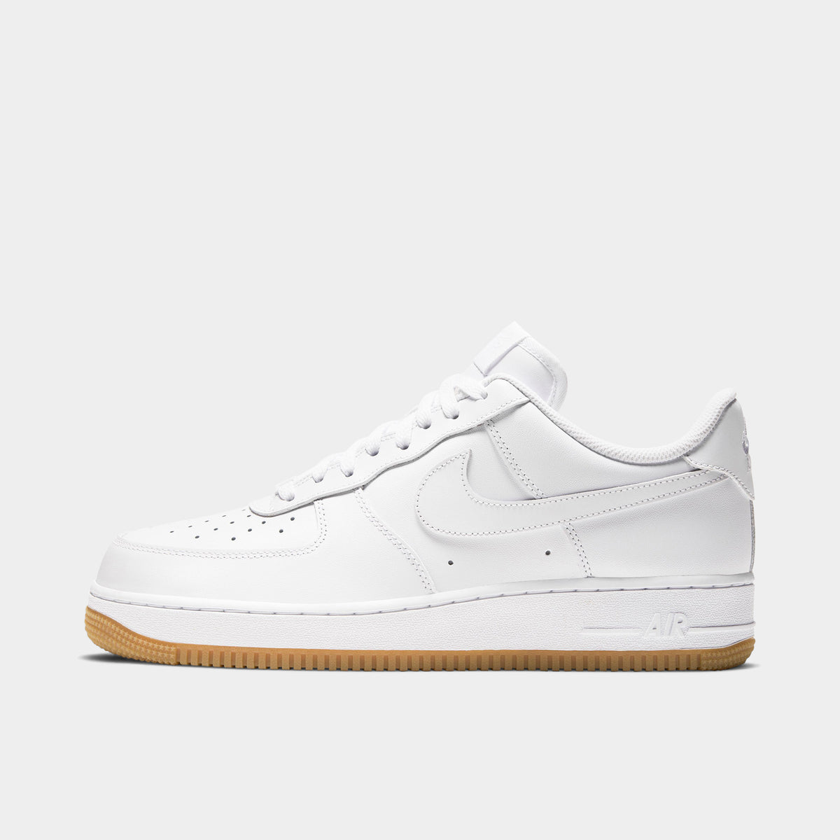 white and black air forces with gum bottoms