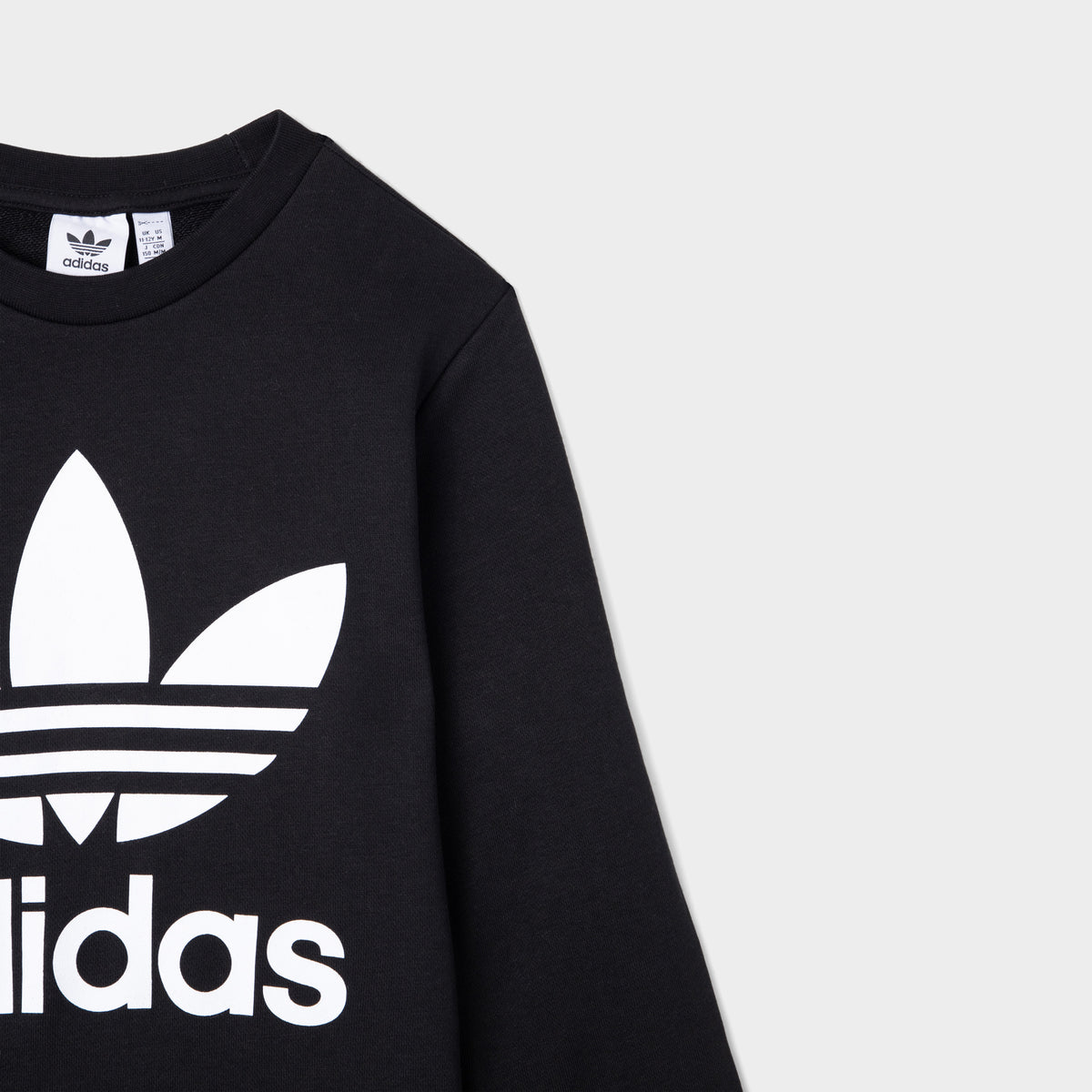 adidas Originals Juniors' Trefoil Crew Sweatshirt Black / White JD Sports Canada