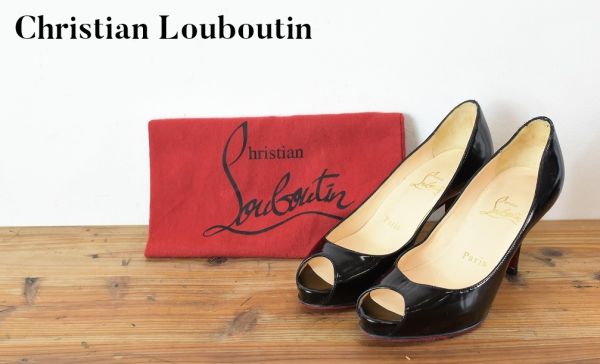 Christian Louboutin PVC レザー オープントゥ パンプス | www