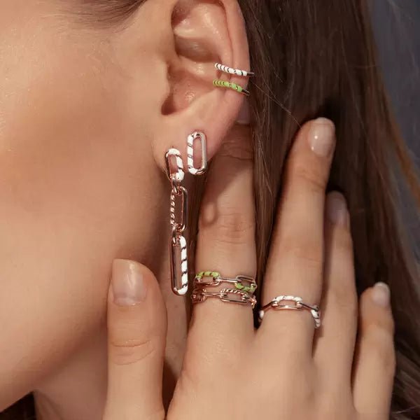 Neon Twist Earcuff Rose