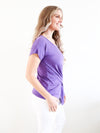 Larosela Super Soft Tie Front At Waist Round Neck Shirt