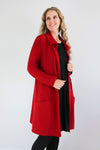 Larosela Button-front Knee-length Coat with Side Pockets