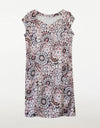 Larosela Square Neckline Knee Length Short Sleeve Summer Midi Dress