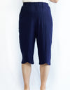 Elasticated waistband Knee-Length Pants with Side Pockets