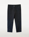 Merric Elastic Waist Clam-Digger Pants with Front and Back Pockets
