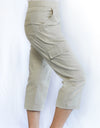 Merric Medium Stretch Elastic Waist Editorial 97%Cotton Seven-Eights Pants with Pockets