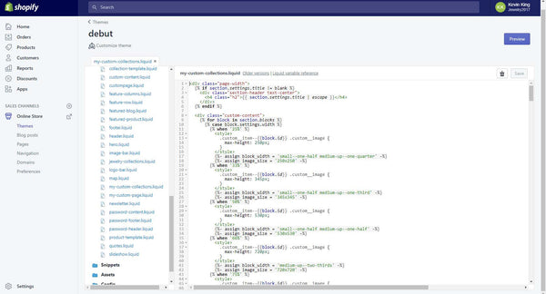 Custom Section Template using Shopify Debut Theme