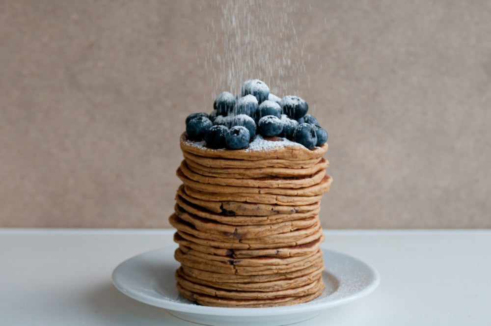 Blueberry pancakes by @gingervegan
